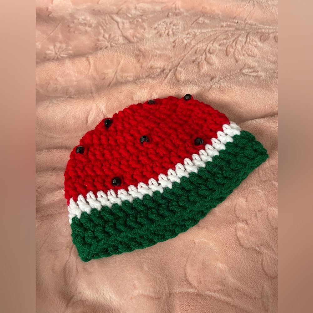Handmade 0-3M ❤️ Crochet Watermelon Beanie